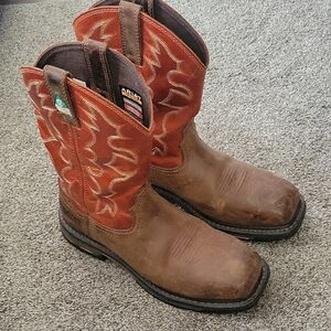 Ariat Workhog Composite Toe Pull-On Work Boots for Men - Dark Earth/Brick